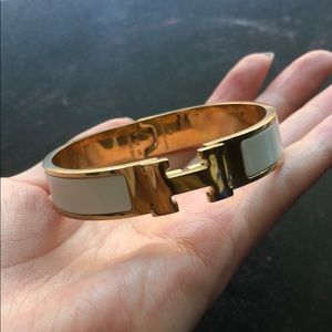 Hermès clic gold white bracelet